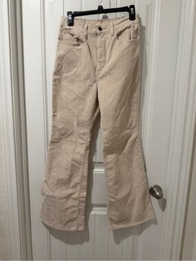 Levi’s Premium 70s High Flare Corduroy Pants Size 28 Ecru Cream